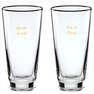 kate spade gold-lettered Clear Pint Glasses (set of 2)